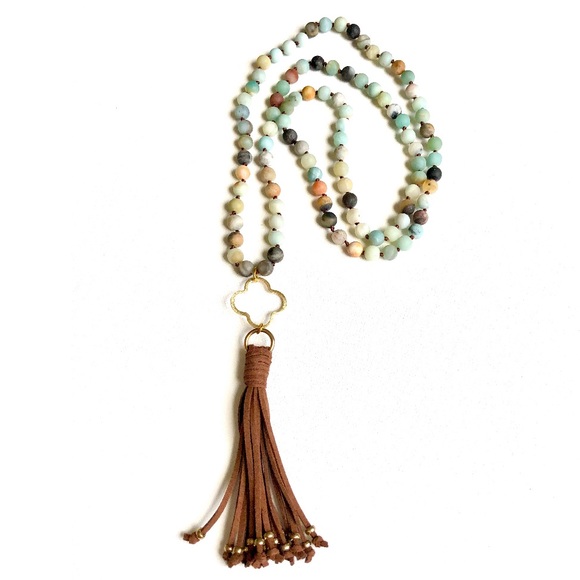 Jewelry - NECKLACE Amazonite Semi precious stones Long